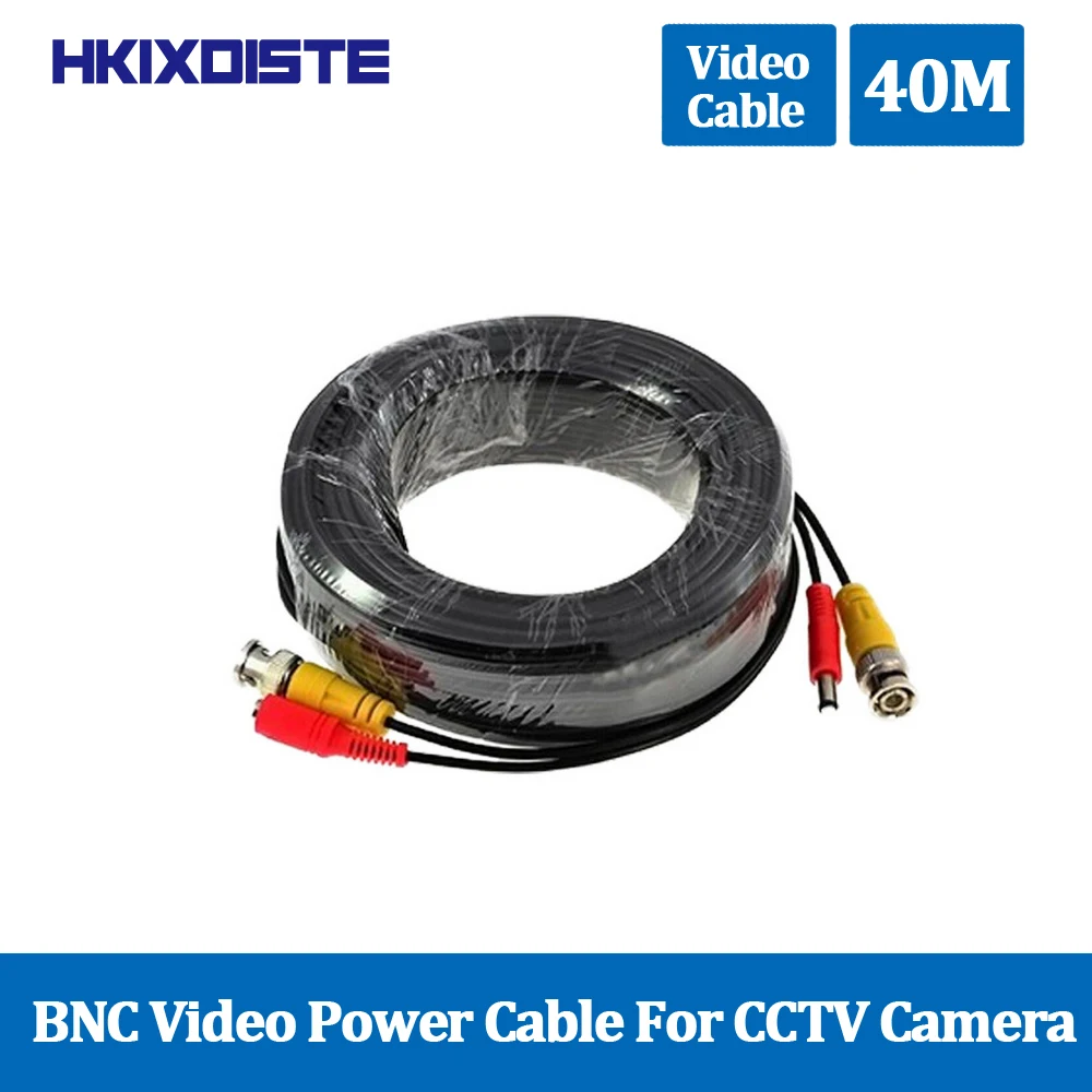 Prix BNC Câble 40 m CCTV Câble Vidéo Sortie DC Plug Câble pour AHD Analogique CCTV caméra BNC Câble D alimentation pour Surveillance DVR Système Kit