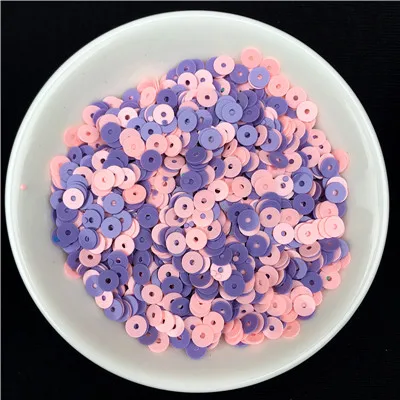 Mix Solid PinkPurple 2000 шт(10 г) 4 мм смешанные цвета ПВХ Плоская Круглая свободная тесьма с пайетками для шитья свадебного ремесла, разноцветные Блестки для рукоделия - Цвет: Mix Solid PinkPurple
