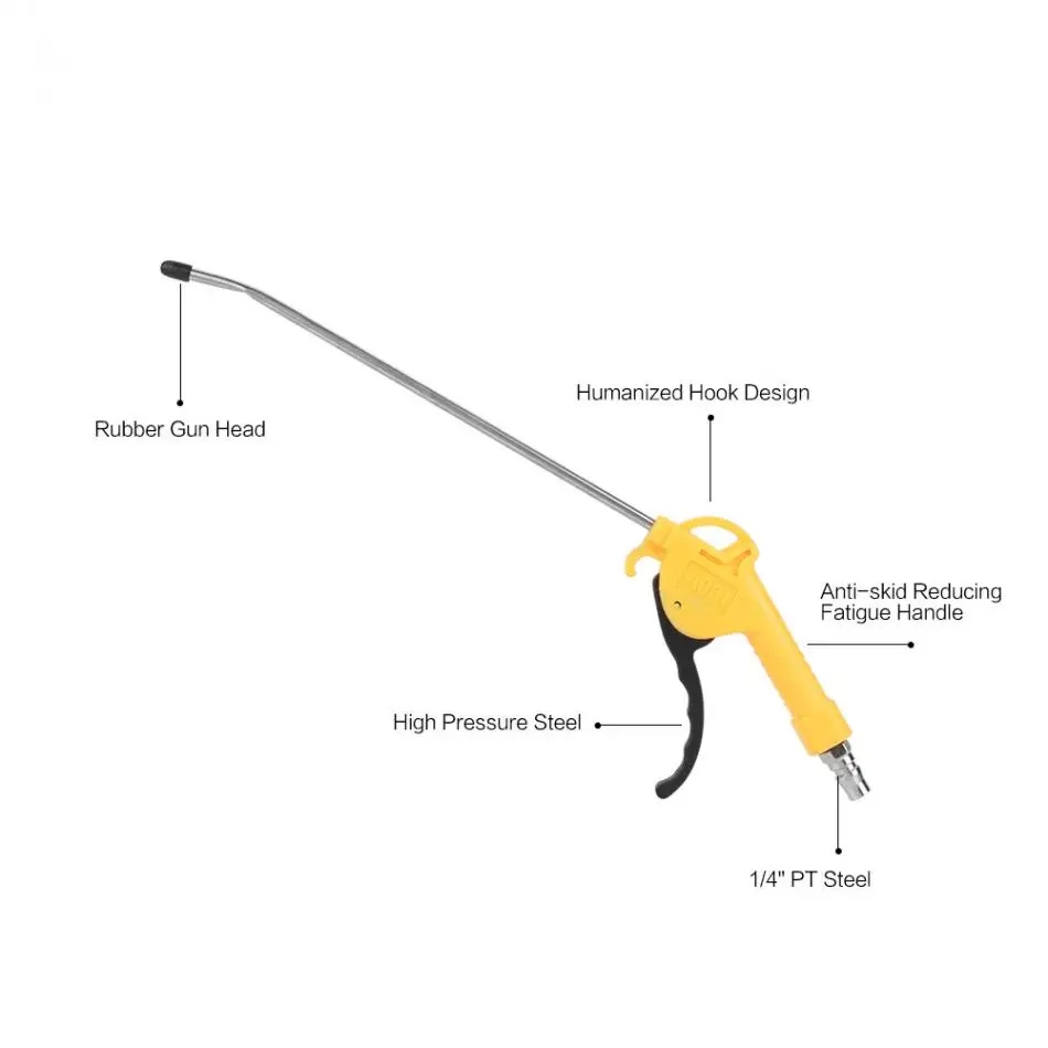 Портативный Пластик продувочный пистолет алюминиевый сплав пневматический цилиндр для удаления пыли пистолет воздушного удар а аксессуар с соединительной Муфтой