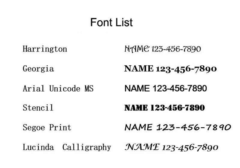 Font list