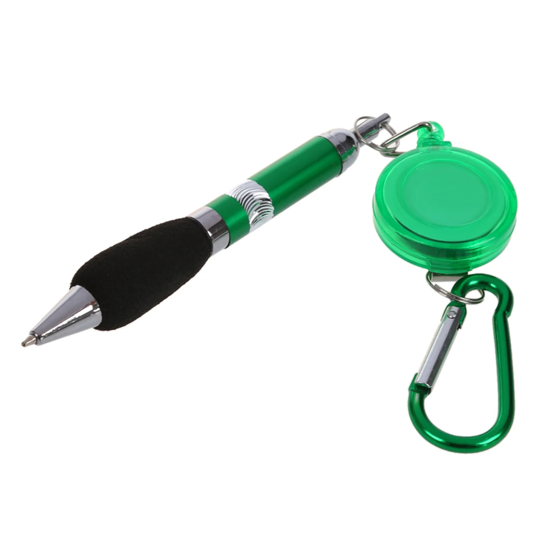 Авто зеленый раскладной держатель для бейджа Ручка Зажим для ремня и карабин