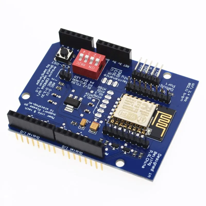 Placa de Expansão Esp-12e para Arduino Sever Serial Wifi Shilled Uno r3 Esp8266 Web