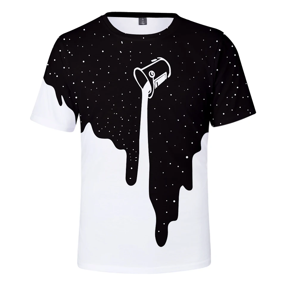 Новая футболка с объемным принтом «milk space Galaxy», футболка с короткими рукавами для женщин и мужчин, модная футболка с короткими рукавами