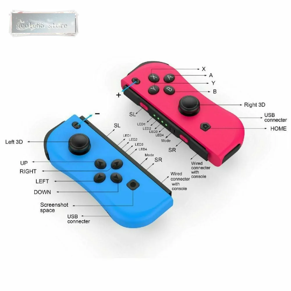 Новинка для NS (L/R) Беспроводные Bluetooth игровые контроллеры Красный Синий геймпад