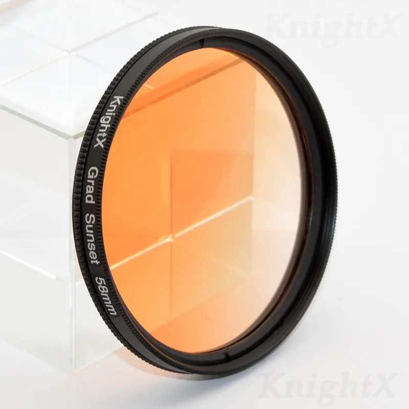 KnightX 24 цветной фильтр nd uv для объектива nikon canon t3i для d3200 lente filtros kitfiltro de lente foto photo 52 мм 55 58 мм 67 мм - Цвет: Grad Sunset