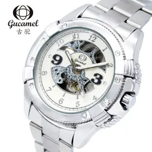 2016 Новый Gucamel Часы Парни Top Luxury Brand Горячие Дизайн Военный Спорт Механические Наручные часы Мужчины Полный Стали Смотреть