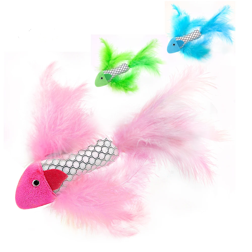 Cat Feather Toy Catnip Cat Kitten Toys Plush Cat Scratcher Toy
