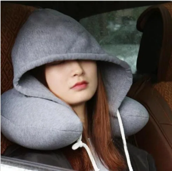 

Hoodie Travel Pillow Soft Hooded U Cushions Travelling Pillows Body Neck Support