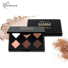 Матовая прессованная палитра контурной пудры гладкая яркая консилер 6 цветов пудра хайлайтер основа для лица бронзатор косметический макияж