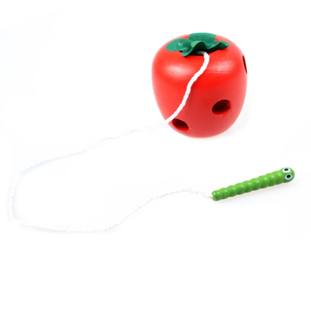 Деревянная гусеница едят Threading яблоко головоломки образовательные детская игрушка