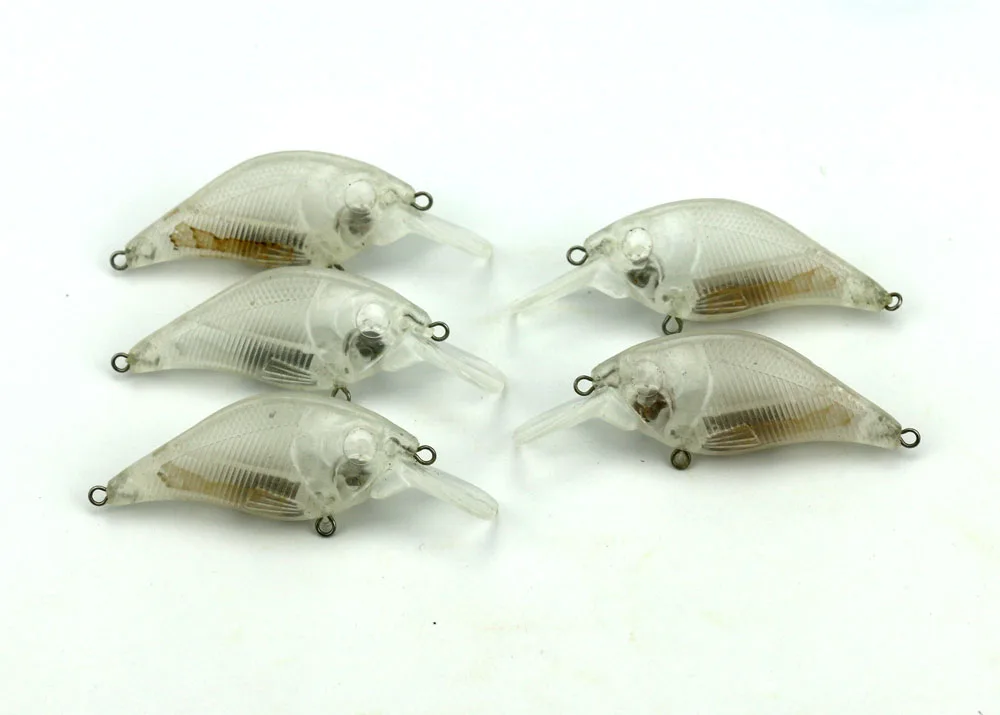 10 pcs Unpainted Clear Crankbait Plastic Fishing Lure Bodies Bait