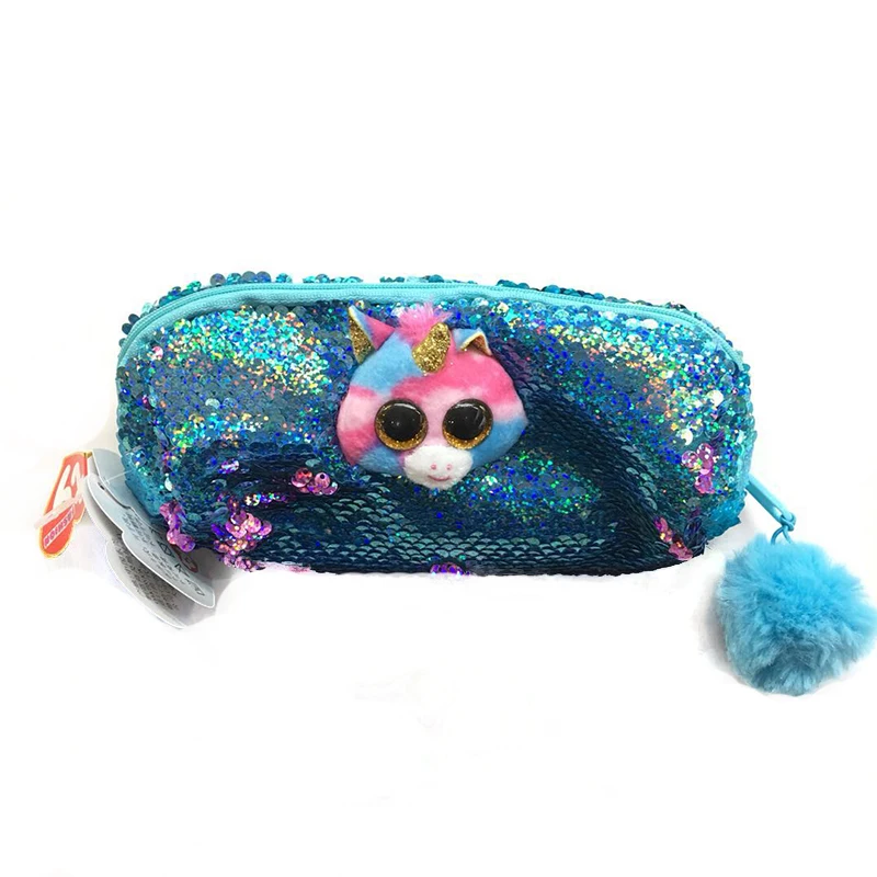 

8" TY Fashion Flippy Sequin Pencil Bag FANTASIA the Unicorn Coin Purse Stuffed Animal Plush Toys Children Christmas Gifts