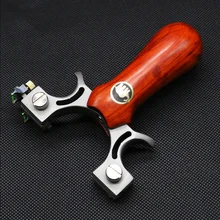 

Powerful Slingshot Hunting Stainless Steel Catapult Wooden Handle U Aiming with Flat Rubber Band Outdoor Shooting New