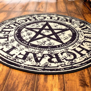 

CIGI Creative European Round Table Bedroom Carpet Living Room Computer Rugs Magic Pentagram Design Carpet Blanket 100cm*100cm