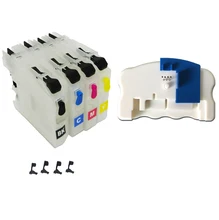 Refillable Ink Cartridge without chips + Chip Resetter for brother LC203/LC205/LC207/LC209/LC223/LC225/LC227/LC229/LC233/LC235