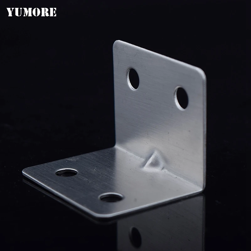 20pcs Stainless Steel Straight Angle Bracket 4 Holes Decorative