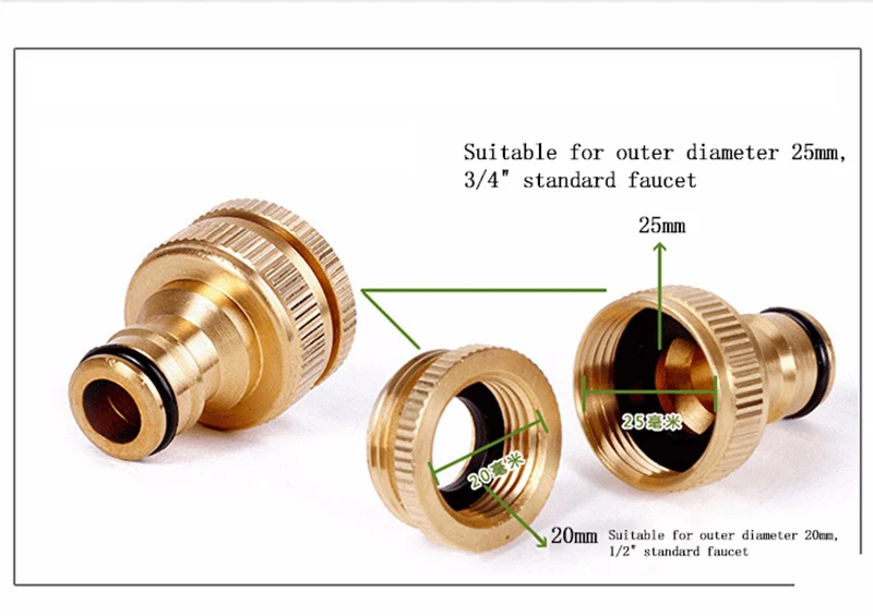 Универсальный адаптер соединители для крана для 14-21 мм садовый шланг Быстрый Соединитель медный адаптер 1/" до 3/4" наружная резьба