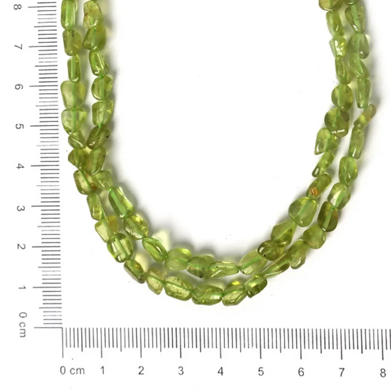 5-8mm 38cm/str Approx 65pcs Natural Olivine Straight Hole Stone Natural Stone Chips Jewelry Making Chips Beads