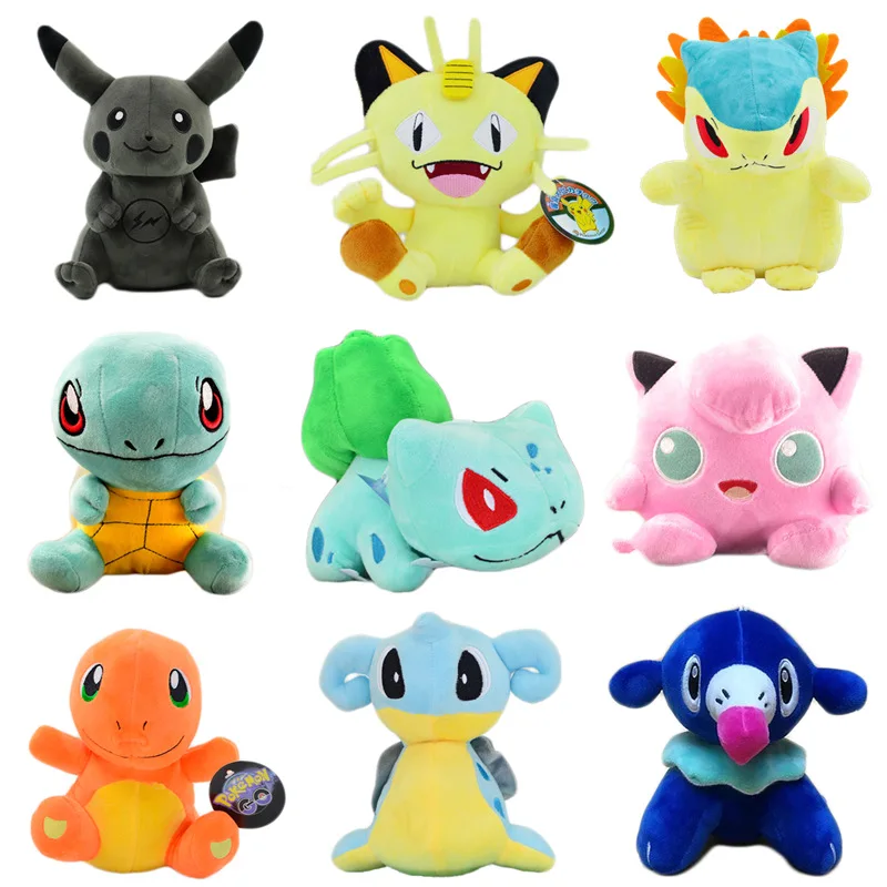 22 см Пикачу плюшевая игрушка Jigglypuff Poliwhirl Charmander генгар кукла с подушкой для сна