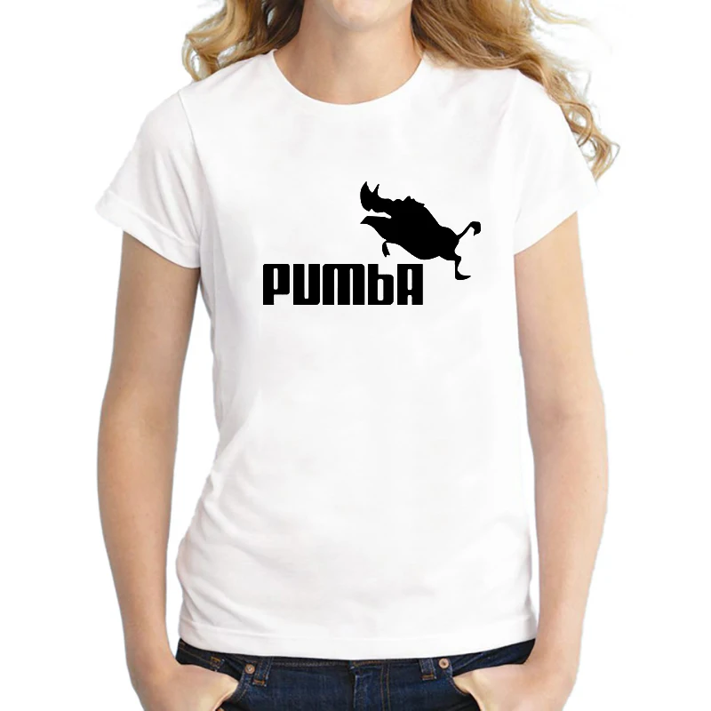 2019 Funny Tee Cute T shirts Women Pumba Letter short sleeves cotton Tees Tops Female tshirt summer t-shirt women geek | Женская одежда