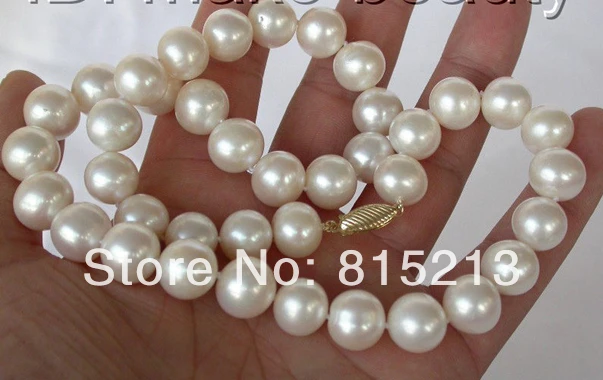 

ddh001262 stunning super big 13mm perfect round white freshwater pearl necklace 14K