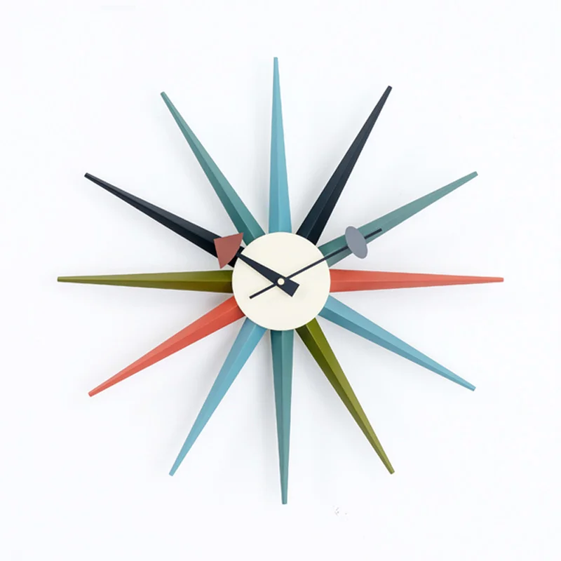 famous designed by Nelson star clock / colorful wooden wall sunburst