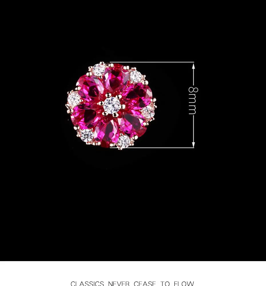 SexeMara, серьги-гвоздики в виде цветка, 925 пробы, серебряные серьги для женщин, розовый кубический циркон, камень, современная мода, ювелирные изделия для женщин, роскошные