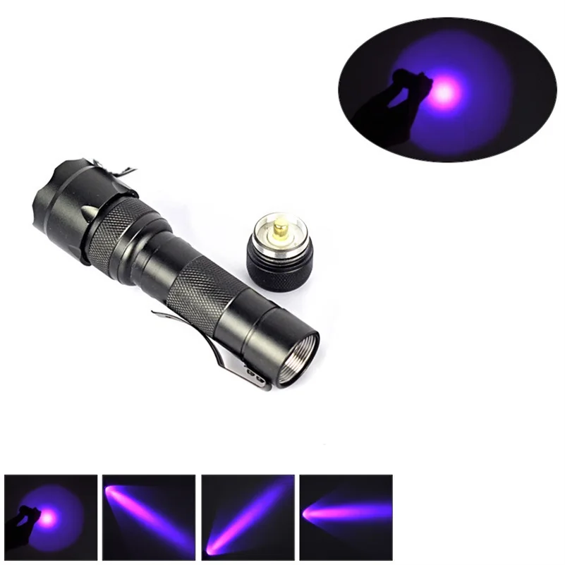 502B UV Flashlight Purple Light Ultraviolet Luxeon 395 410nm UV LED
