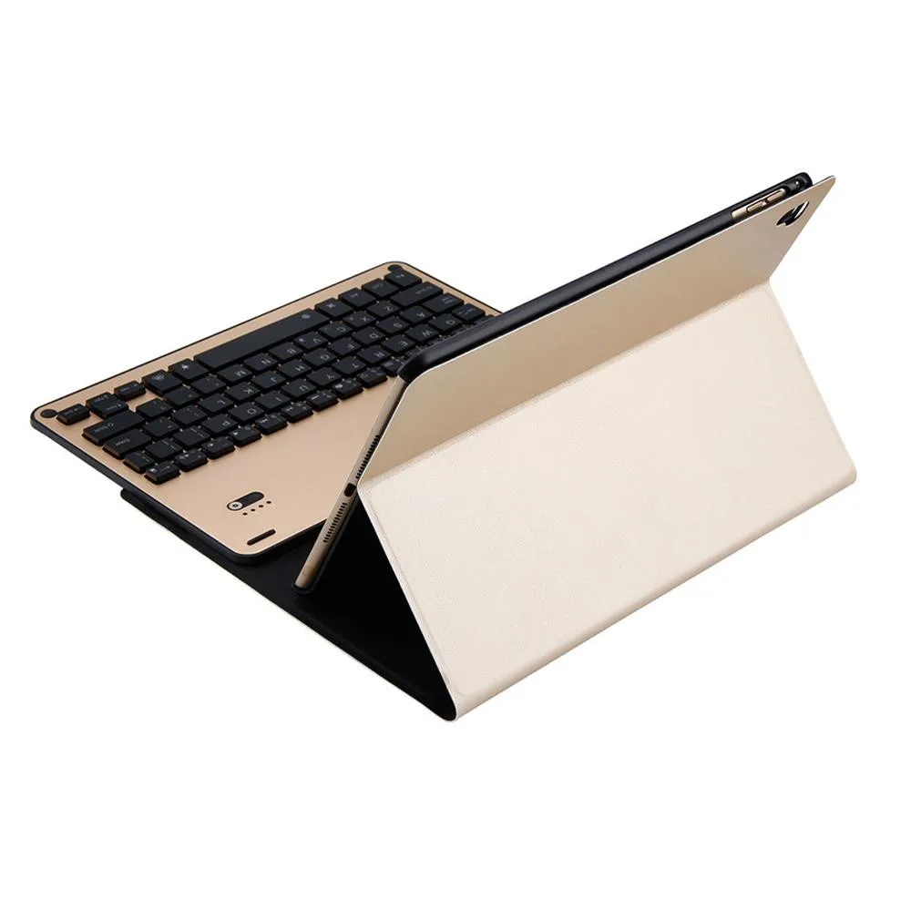 

Ultra Thin Folio Cover With Removable Bluetooth Keyboard With 7 Color Backlit wireless keyboard with protective case new A30