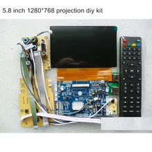 driver board+remote control for 5.8 inch 1280*768 lcd screen CO58GWW10 DIY projector kit 16:9 screen diy kit support 1080p