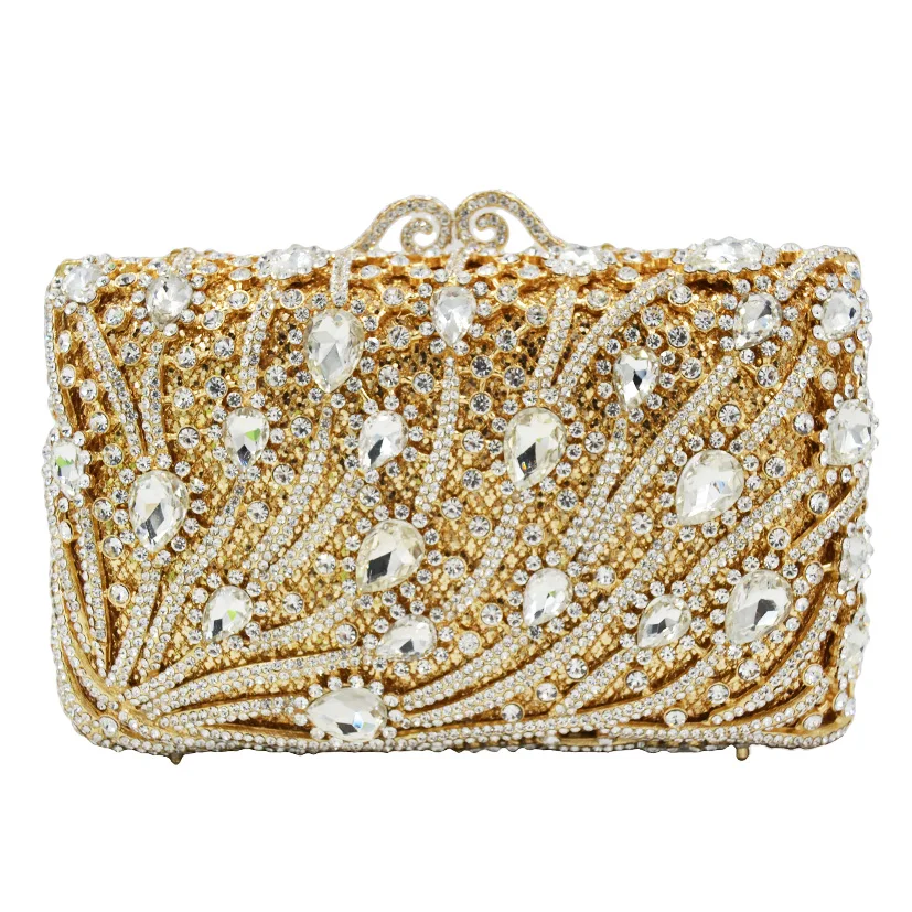 

Boutique Crystal Inlay Fashion Ladies Luxury Bags Diamond Metal Bridal Shoulder Handbag Purse ChainShoulder Handbag