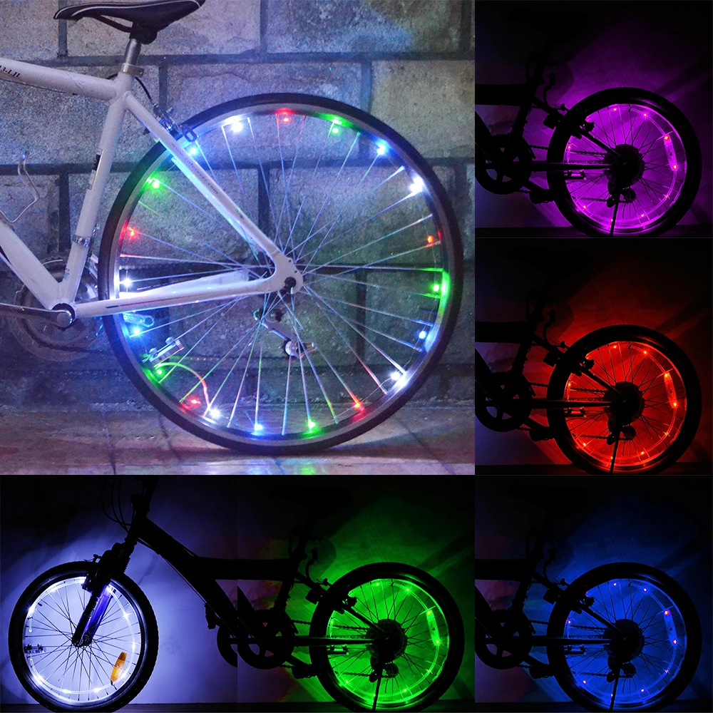 6 цветов велосипедные спицы светодиодный фары для езды ночью декоративные огни для цветных колес горного велосипеда Аксессуары для велосипеда