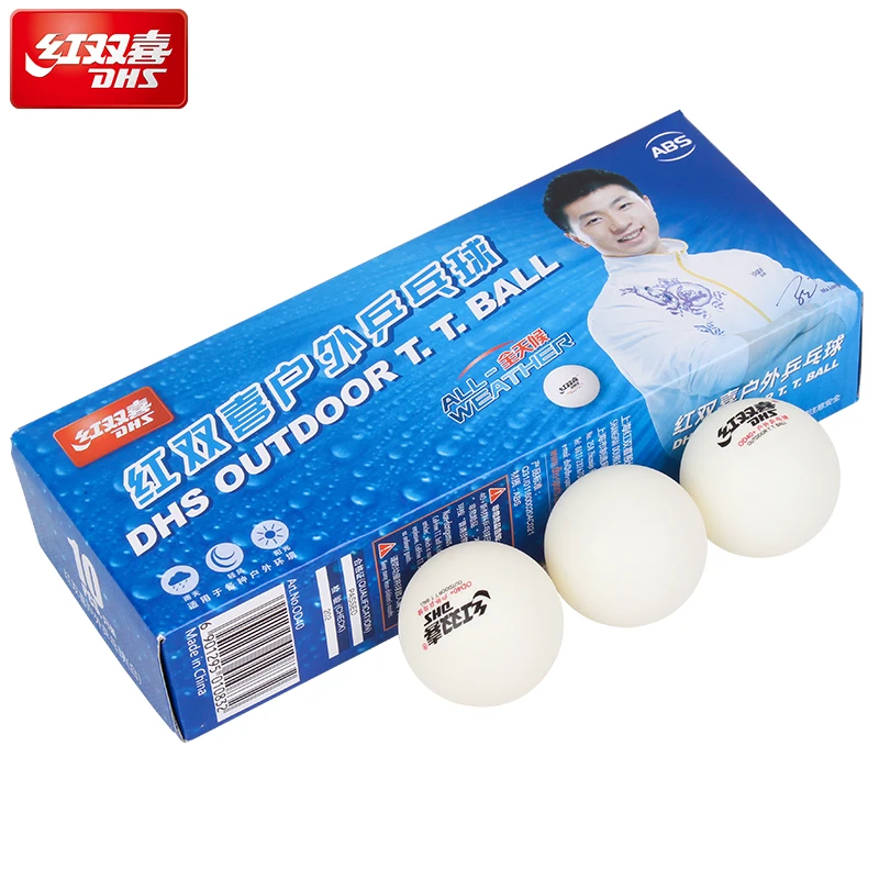 New 20 Balls DHS OUTDOOR Table Tennis Balls (All Weather, Seamed ABS 40+ Balls) Plastic Ping