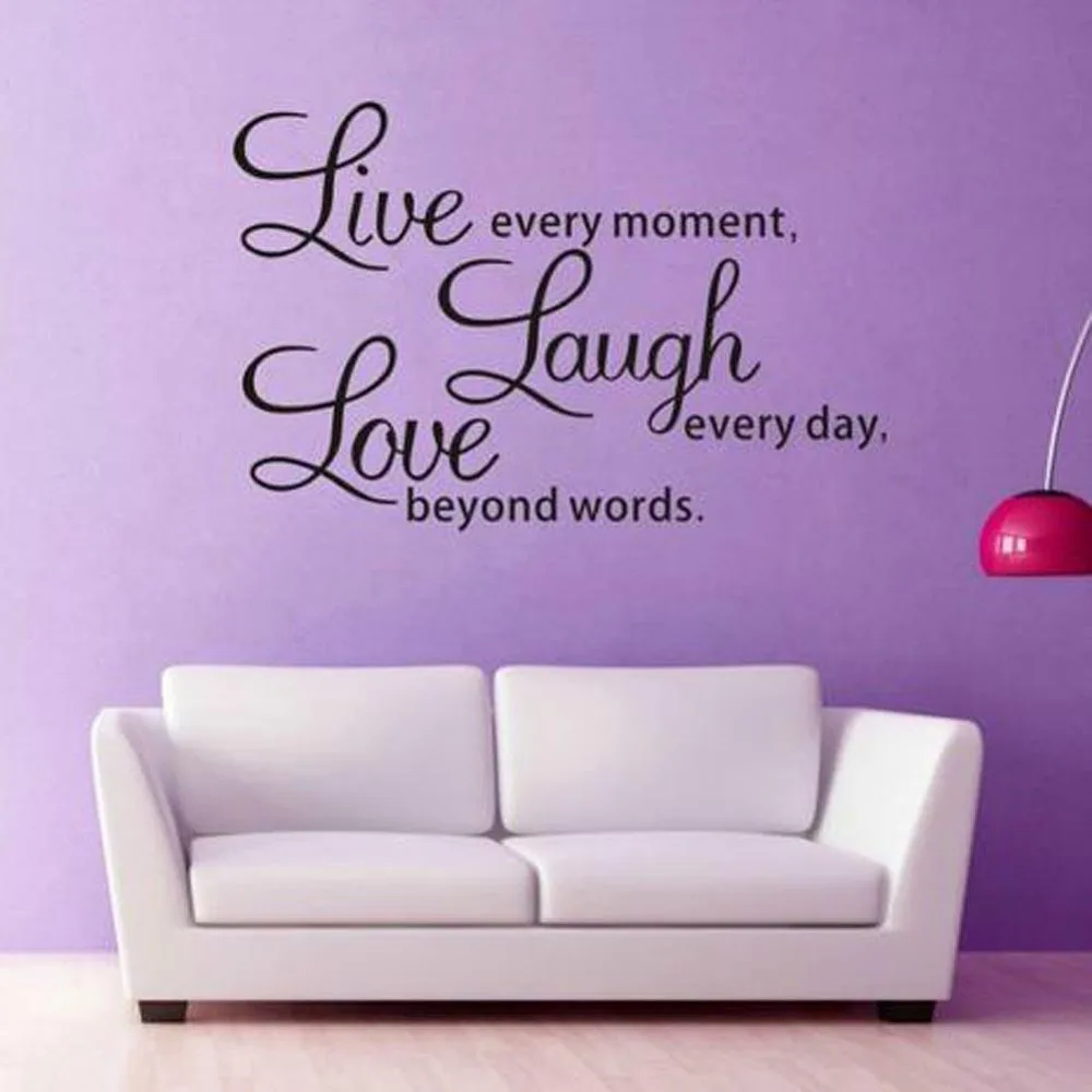 

Text Wall Sticker The Letters In This House Living Room Tv Background Wall Sticker Color Black LIVE LAUGH LOVE Quote Vinyl