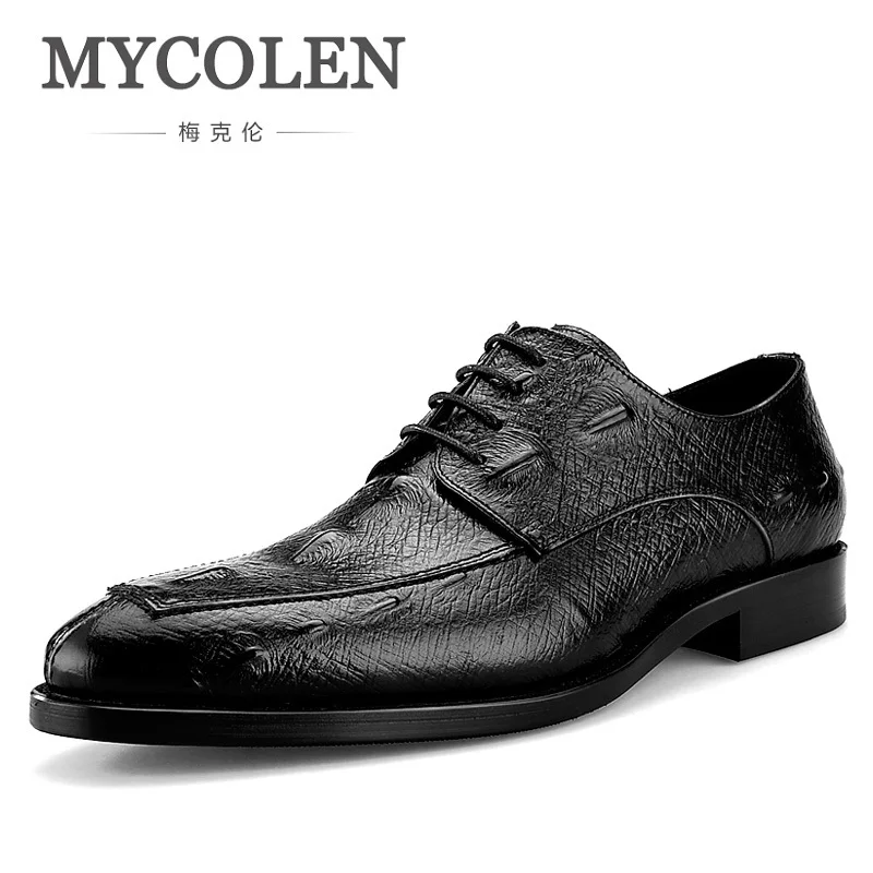 

MYCOLEN New Design Real Crocodile Grain Leather Mens Formal Business Shoe Men Dress Breathable Shoes Chaussure Cuir Homme