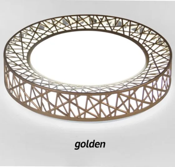 Современные светодиодные потолочные лампы для спальни гостиной железный светильник домашний декоративный черный/белый круглый Птичье гнездо потолочный светильник - Цвет корпуса: Golden