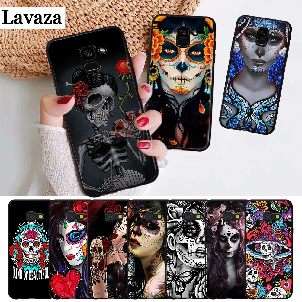 

Lavaza Mexican Skull Skin Silicone Case for Samsung A3 A5 2016 2017 A6 Plus 2018 A7 A8 A9 A10 A30 A40 A50 A70 J6