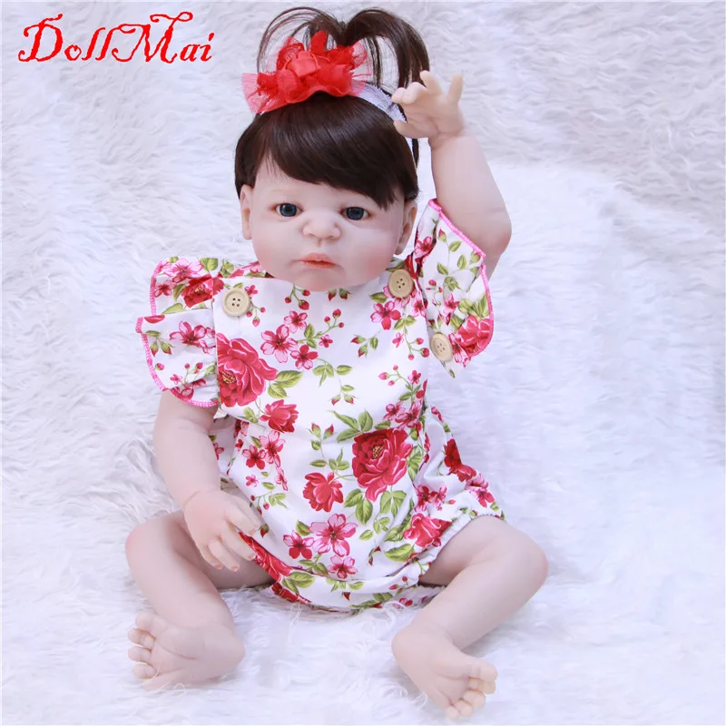 DollMai reborn girl dolls 2" Полные Силиконовые куклы reborn Интерактивная кукла-Пупс Детские Подарочные игрушки Bebes возрожденная менина bonecas brinquedos