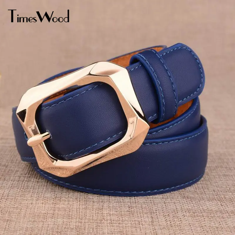 Beautiful Paint Belt Real Leather Belt Women Classic Waistband Metal