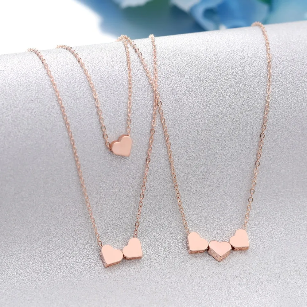 Hesiod простой дизайн многослойный серебряный золотой цепи сердце кулон ожерелье для женщин