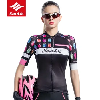 

2Color Women Fashion Bicycle Short Sleeve Jerseys MTB Road Bike Breathable Ladies Clothes Anti-sweat Cycling Tights S-2XL SANTIC
