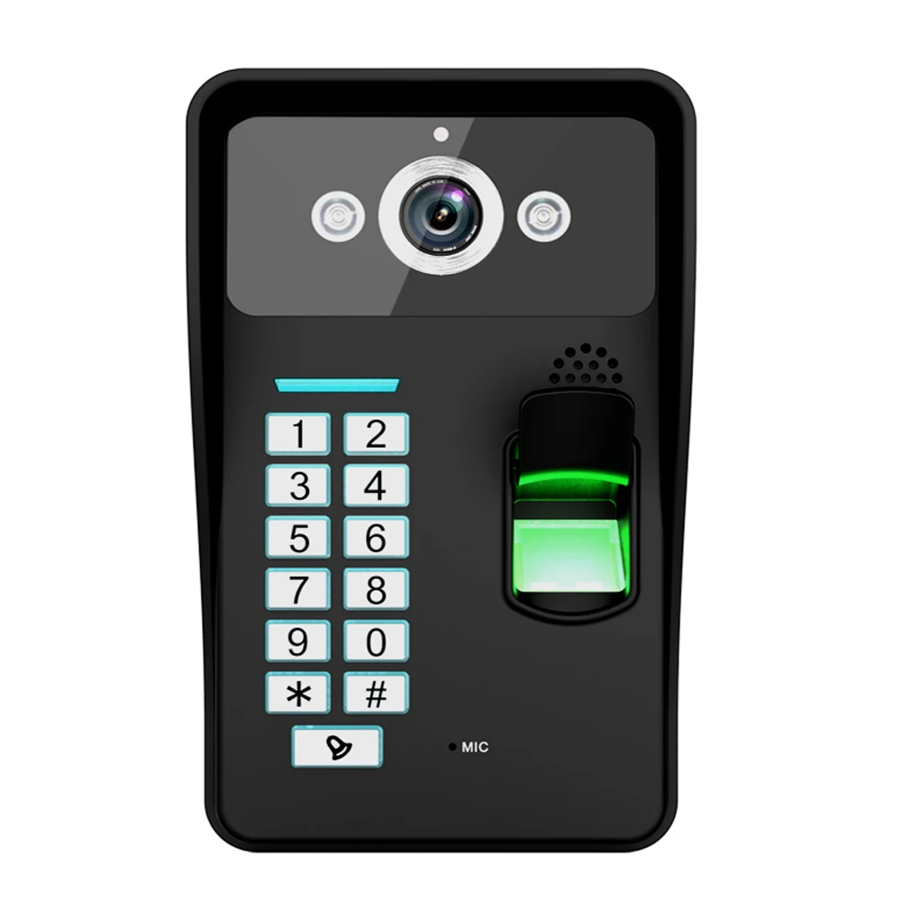 Fingerprint Recognition WiFi Wireless Video Door Phone DoorBell Home Intercom System IR RFID Camera Support For Android IOS ennio touch key wireless video door phone wifi doorbell wifi intercom home intercom system ir camera