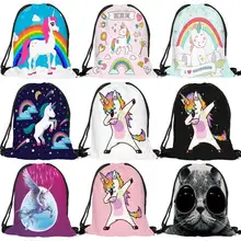 Fashion Multicolor Portable Cartoon Unicorn Shoes font b Bag b font Sport Storage Pouch font b