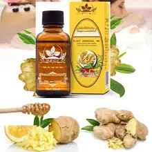 Новое растительное терапевтическое лимфодренажное масло имбиря для дропшиппинг натуральное масло, эфирное масло уход за телом 30 мл