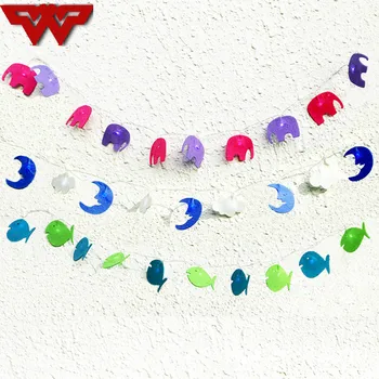 

1.2m Cartoon Elephant/Moon/Fish String Light Banner Led Light For Kids Birthday Wedding Party Photo Props Decoration Supplies