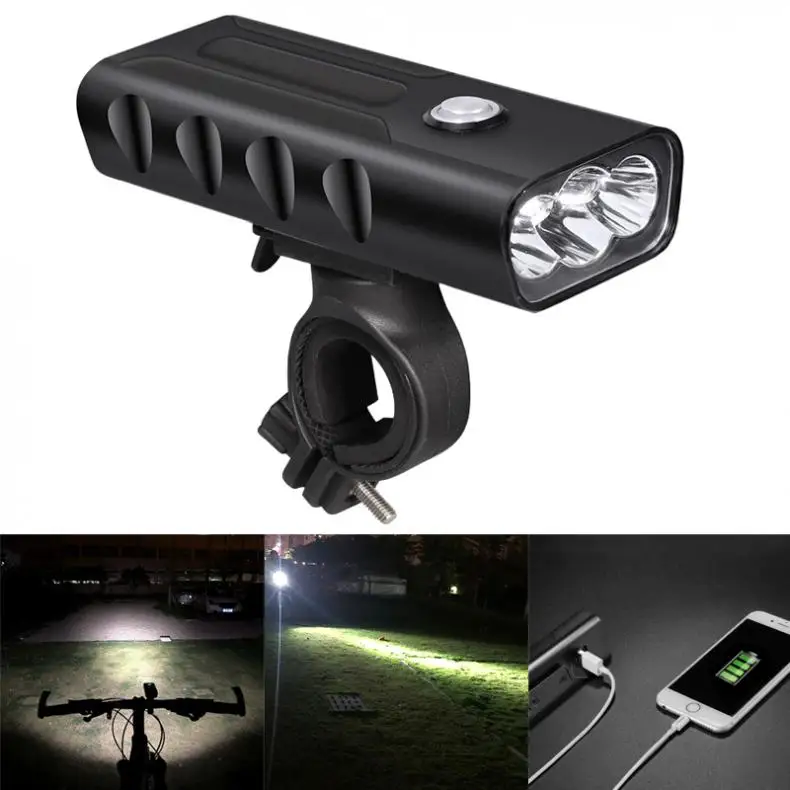 

Waterproof Rechargeable USB 3 T6 LED Bicycle Lamp with 360 Degree Rotation Bracket and 3 Modes Light for Bicycles