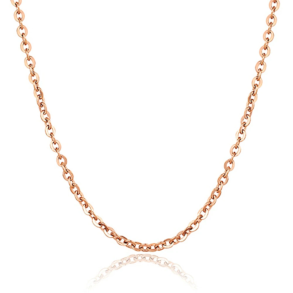 fashion jewelry stainless steel rose gold chain two size for choose in