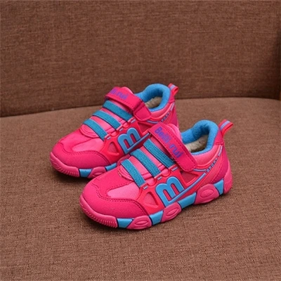 Осенне-зимняя детская повседневная обувь для мальчиков и девочек, тренировочная сетчатая переноска для небольших животных, детская спортивная обувь TX170 - Цвет: Rose Winter