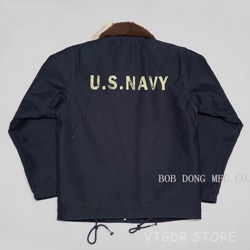 BOB DONG Repro 40s США темно-N-1 палубная куртка зимняя военная форма USN Мужская куртка 44