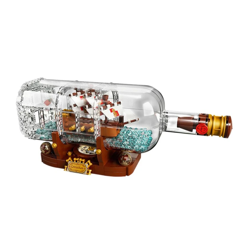 

1078Pcs Caribbean Pirates Series The Ship in a Bottle Model Building Blocks Enlighten Figure Toys For Children Compatible Legoe